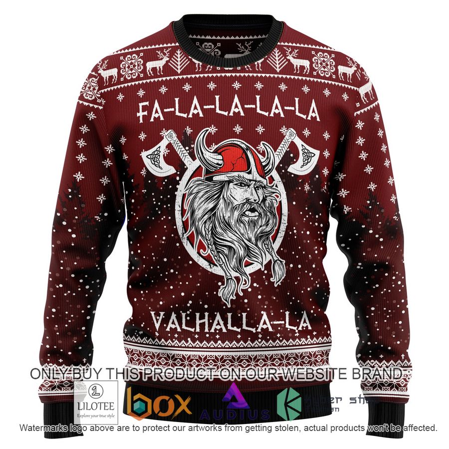 vikings fa la la la ugly christmas sweater 1 33130