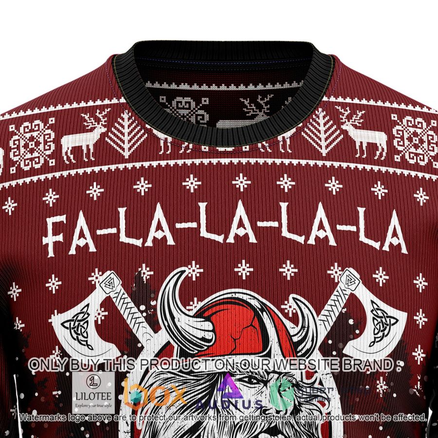 vikings fa la la la ugly christmas sweater 2 19444