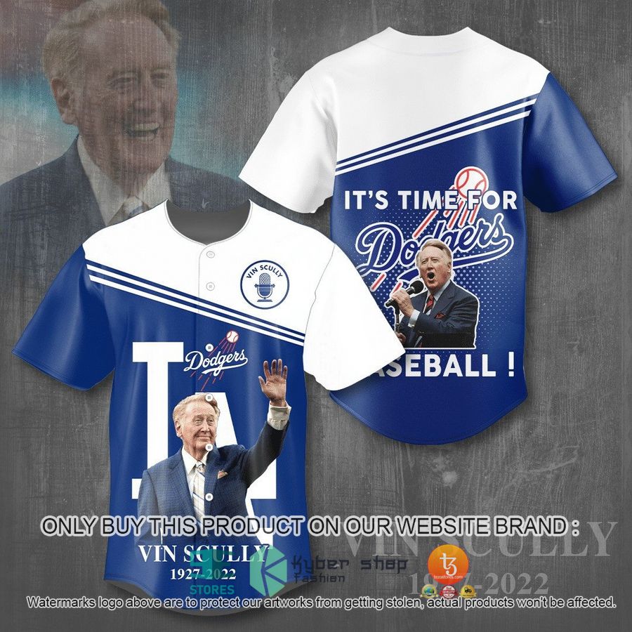 HOT Vin Scully It's Time for Los Angeles Dodgers Baseball Jersey 3 vin scully its time for los angeles dodgers baseball jersey 1 95946