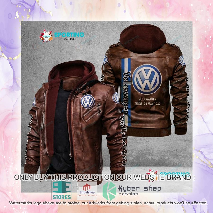 NEW Volkswagen Since 28 May 1937 Men Leather Jacket 4 volkswagen since 28 may 1937 leather jacket 4 34130