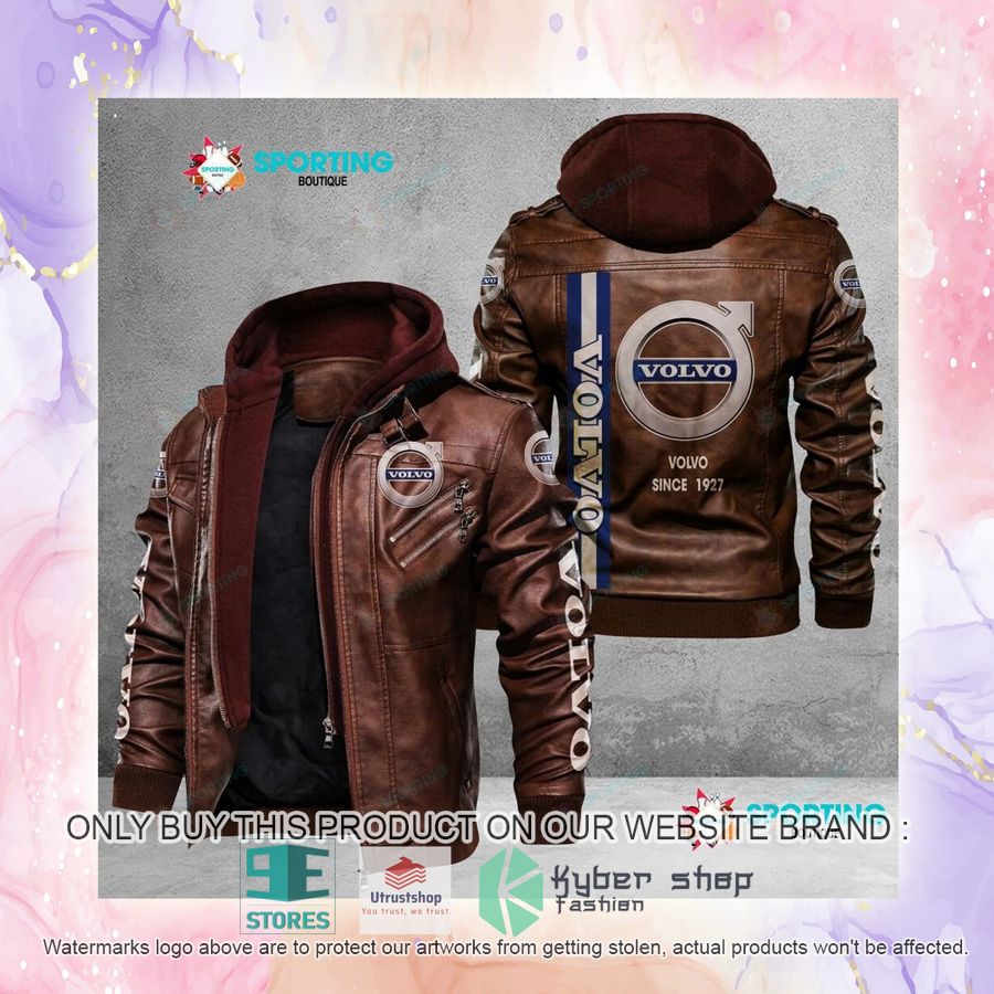 NEW Volvo Since 1927 Men Leather Jacket 4 volvo since 1927 leather jacket 4 23890