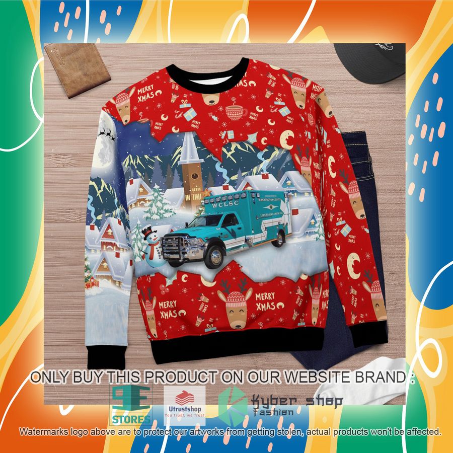 NEW Washington County Virginia Washington County Life Saving Crew EMS Christmas Sweater 7 washington county virginia washington county life saving crew ems christmas sweater 7 40214