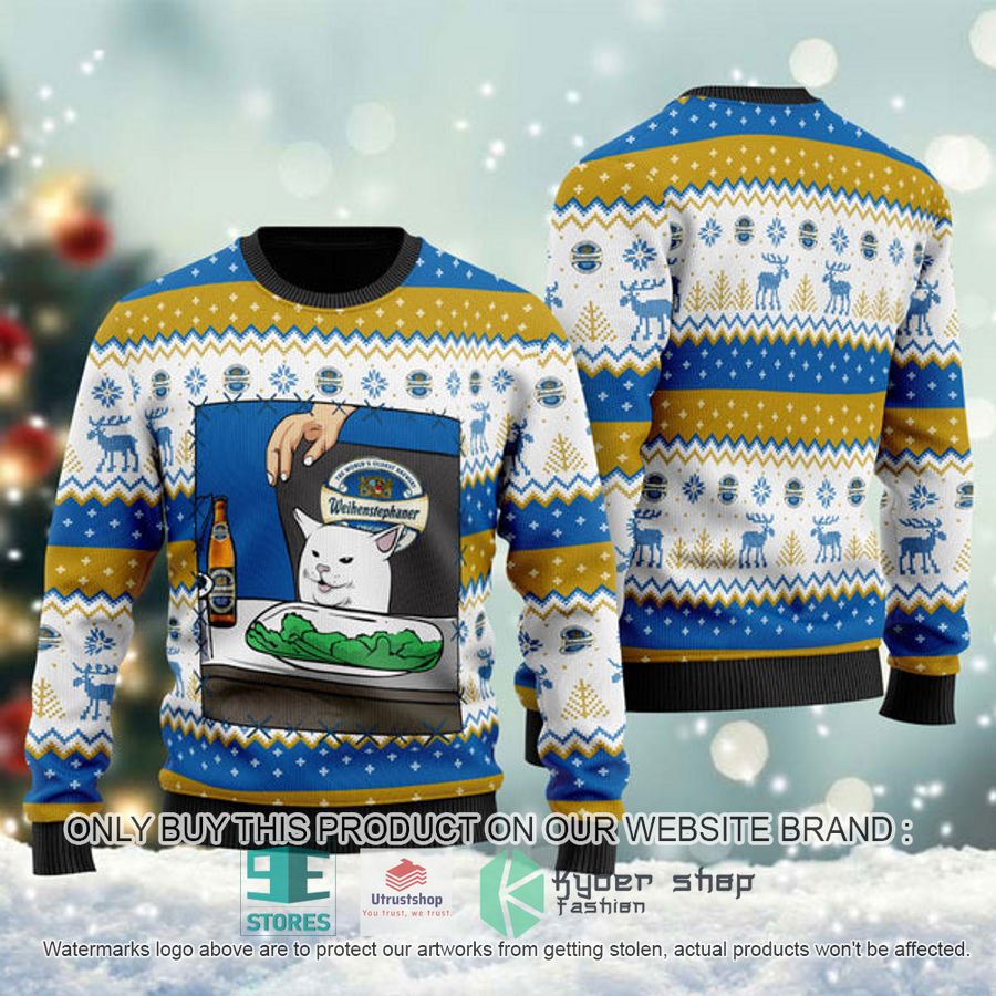 weihenstephaner beer cat meme ugly christmas sweater 1 76077