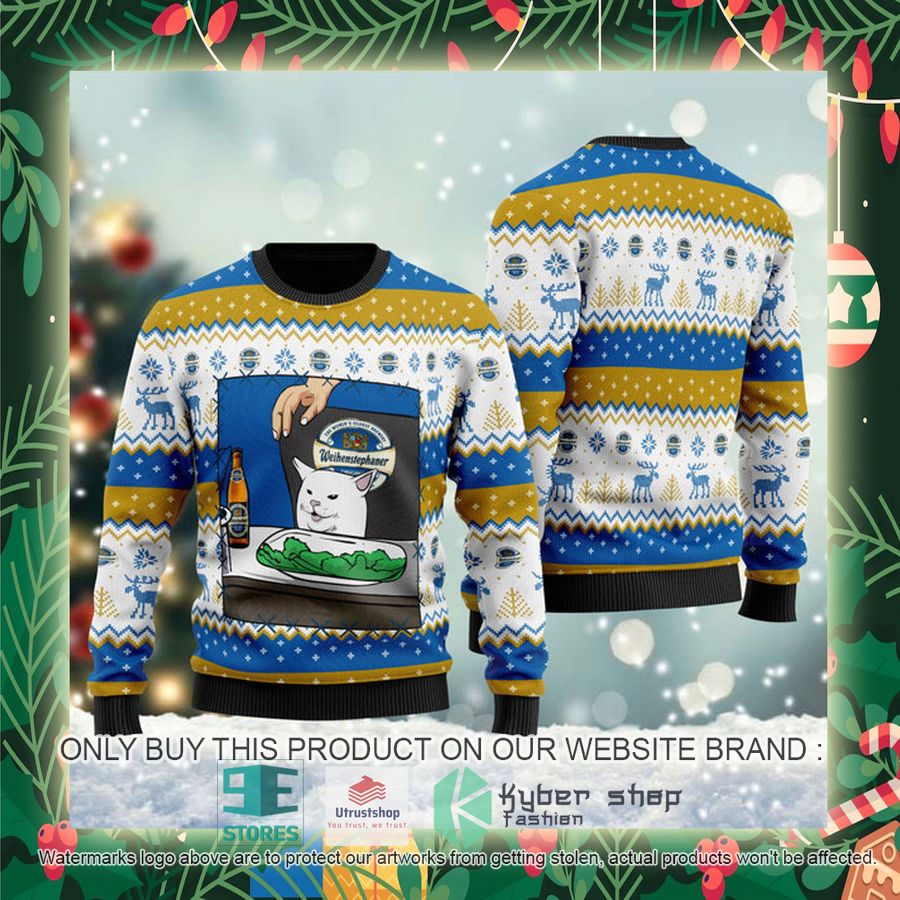 weihenstephaner beer cat meme ugly christmas sweater 2 79733