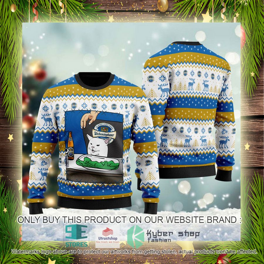 NEW Weihenstephaner Beer Cat Meme Christmas Ugly Sweater 4 weihenstephaner beer cat meme ugly christmas sweater 4 68012