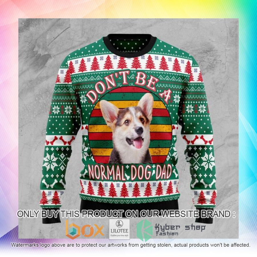 welsh corgi dog dad ugly christmas sweatshirt 2 14276