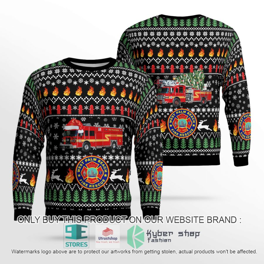 west palm beach palm beach county florida west palm beach fire department christmas sweater 1 88303