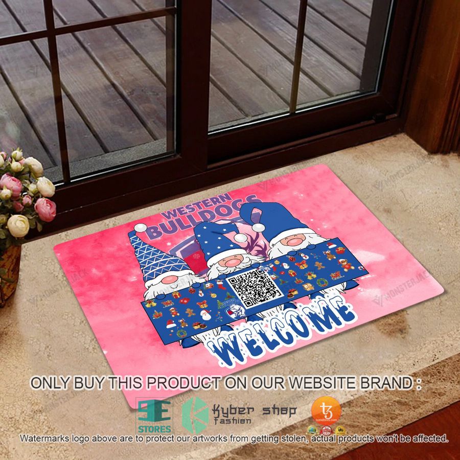 western bulldogs afl gnomes welcome qr code doormat 1 13001