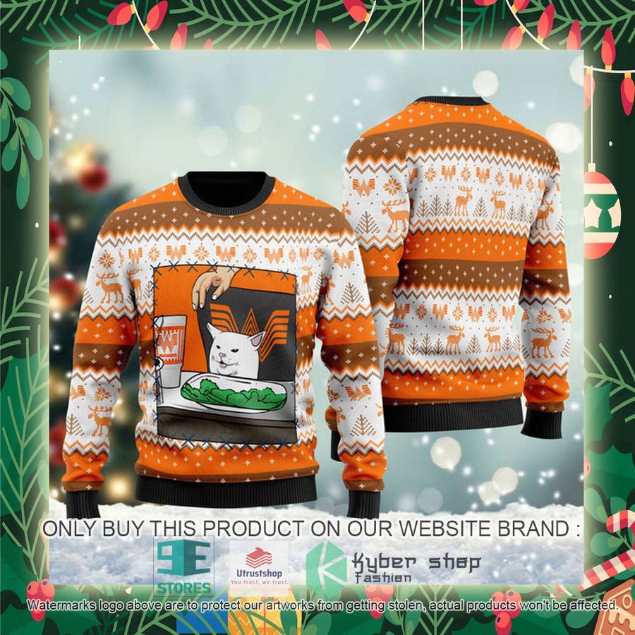 whataburger cat meme ugly christmas sweater 2 37871