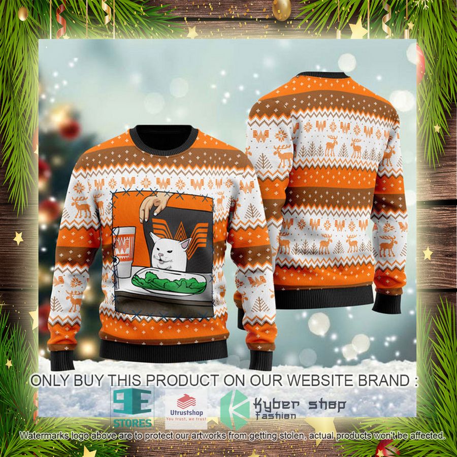 NEW Whataburger Cat Meme Christmas Ugly Sweater 4 whataburger cat meme ugly christmas sweater 4 94992