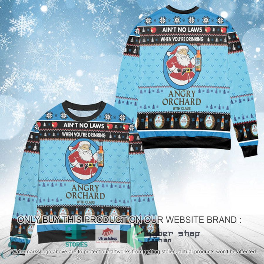 when youre drinking angry orchard with santa claus ugly christmas sweater 1 42482