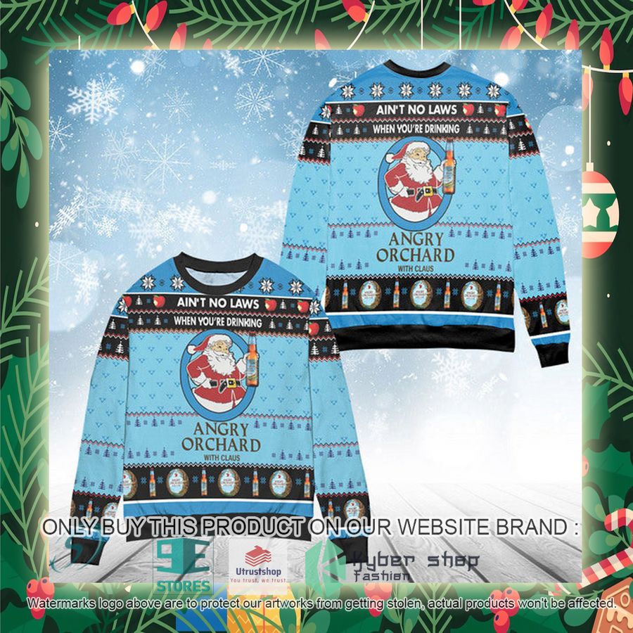 when youre drinking angry orchard with santa claus ugly christmas sweater 2 39674