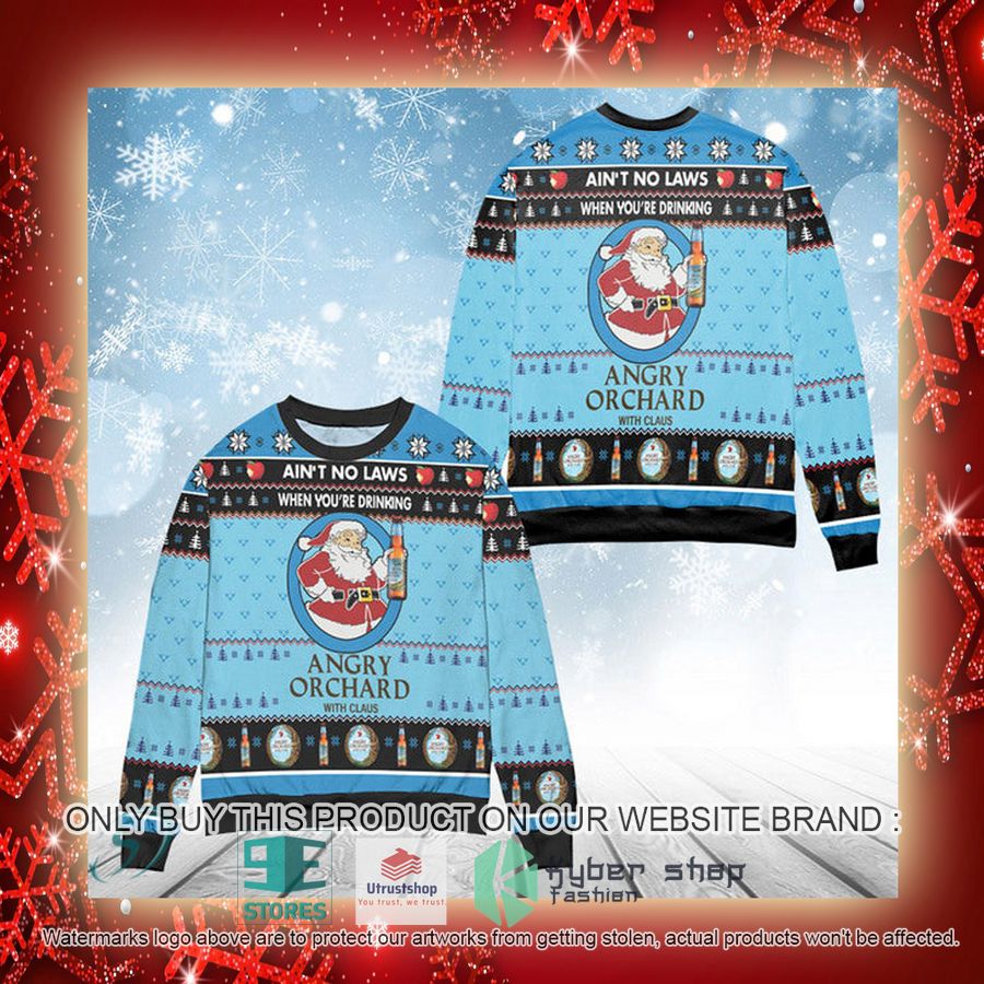 NEW When You're Drinking Angry Orchard With Santa Claus Christmas Ugly Sweater 3 when youre drinking angry orchard with santa claus ugly christmas sweater 3 60881