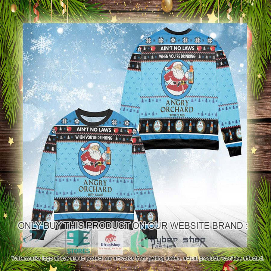 NEW When You're Drinking Angry Orchard With Santa Claus Christmas Ugly Sweater 4 when youre drinking angry orchard with santa claus ugly christmas sweater 4 77444