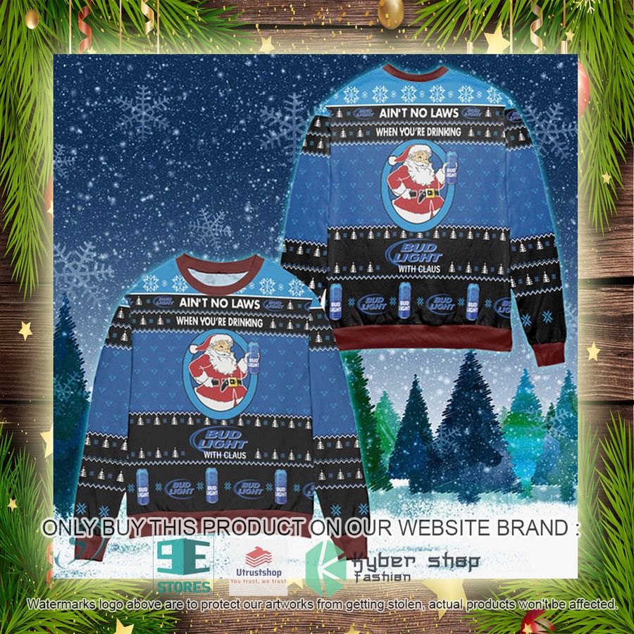 NEW When You're Drinking Bud Light With Santa Claus Christmas Ugly Sweater 4 when youre drinking bud light with santa claus ugly christmas sweater 4 2844