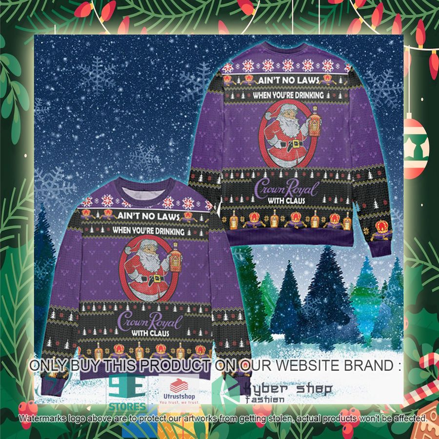 when youre drinking crown royal with santa claus ugly christmas sweater 2 77481