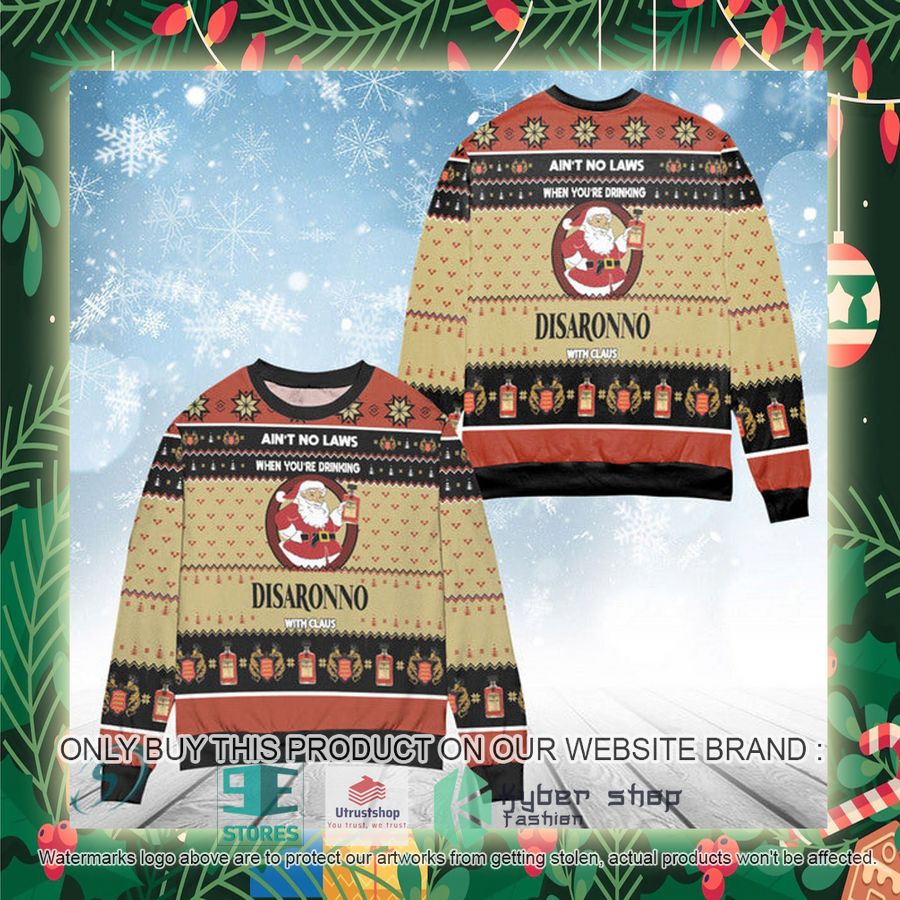 when youre drinking disaronno with santa claus ugly christmas sweater 2 10911