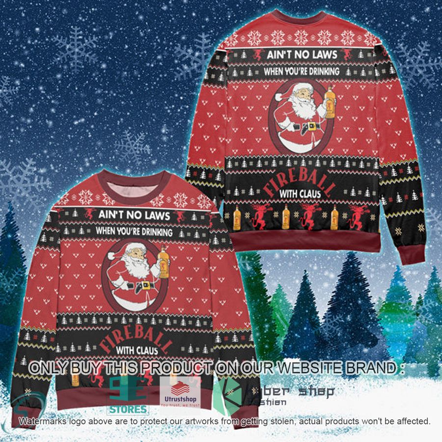 when youre drinking fireball whisky with santa claus ugly christmas sweater 1 39052