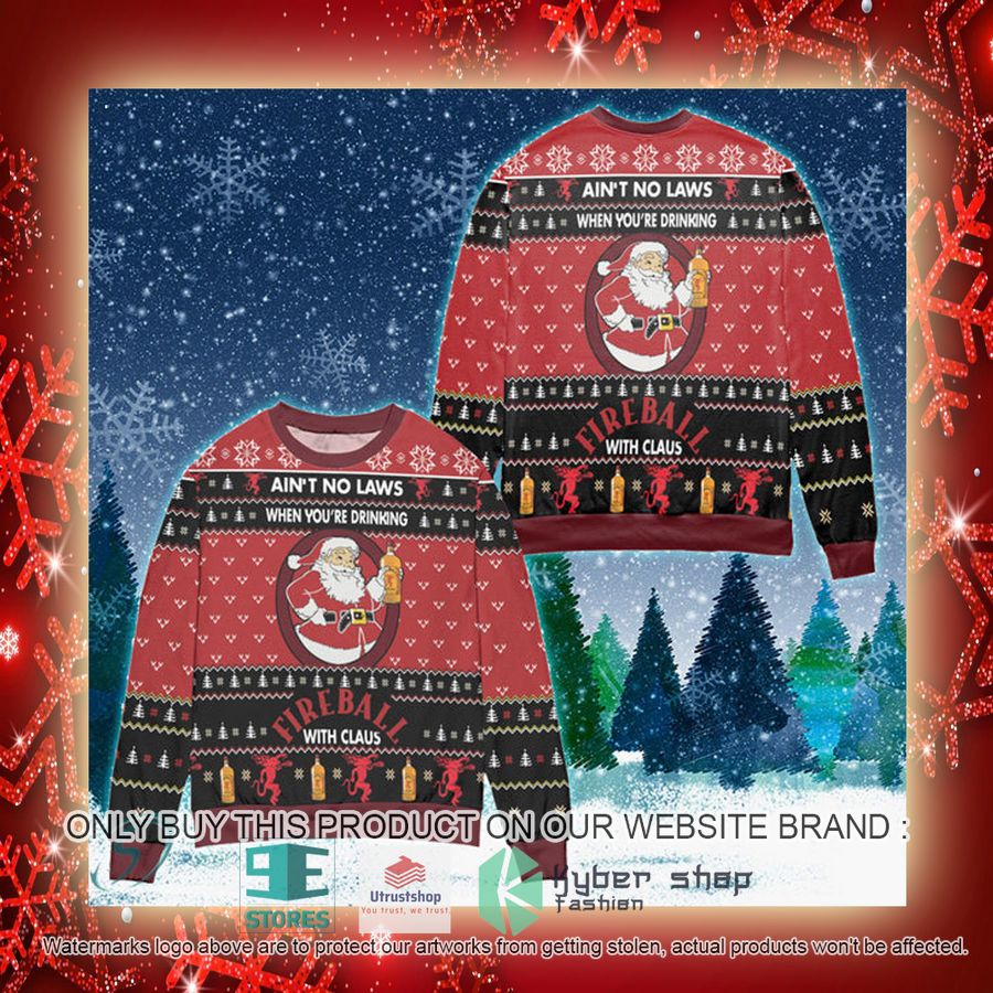 NEW When You're Drinking Fireball Whisky With Santa Claus Christmas Ugly Sweater 3 when youre drinking fireball whisky with santa claus ugly christmas sweater 3 4422