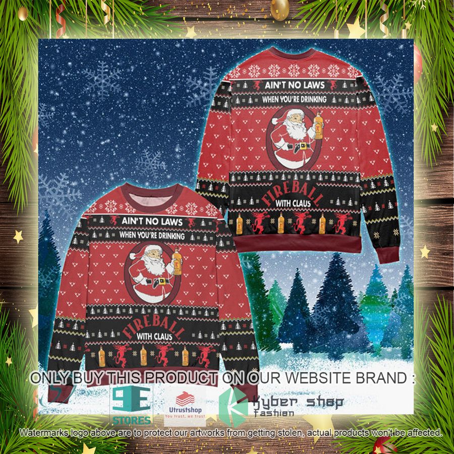 NEW When You're Drinking Fireball Whisky With Santa Claus Christmas Ugly Sweater 4 when youre drinking fireball whisky with santa claus ugly christmas sweater 4 2664