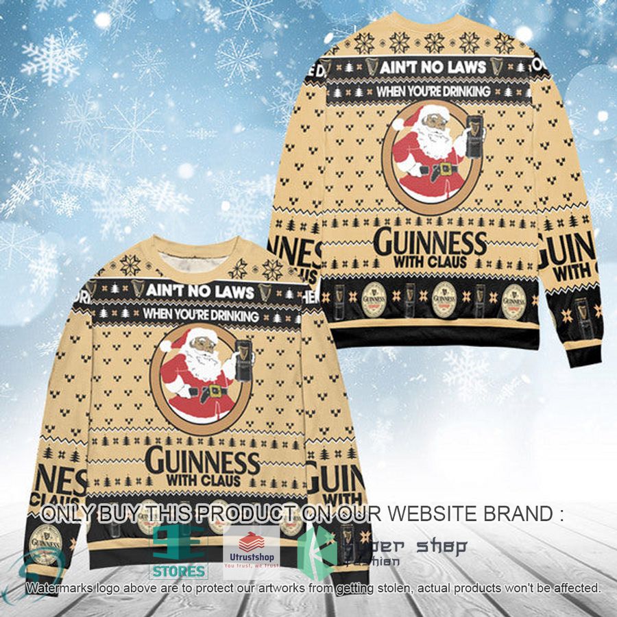 when youre drinking guinness with santa claus ugly christmas sweater 1 20156