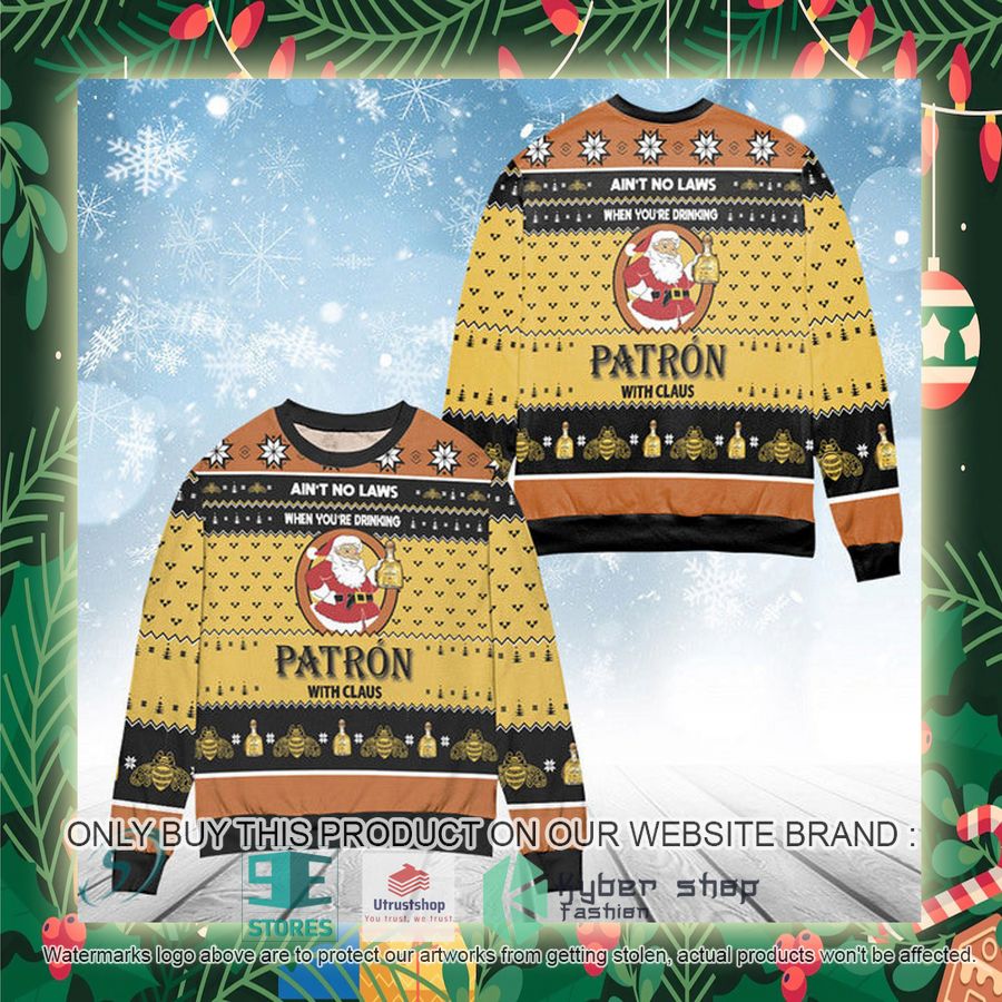 when youre drinking tequila patron with santa claus ugly christmas sweater 2 90145