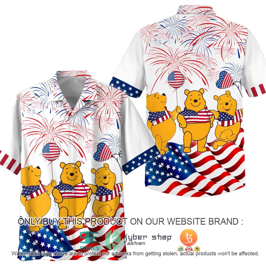 winnie the pooh us flag firework hawaiian shirt 1 51674