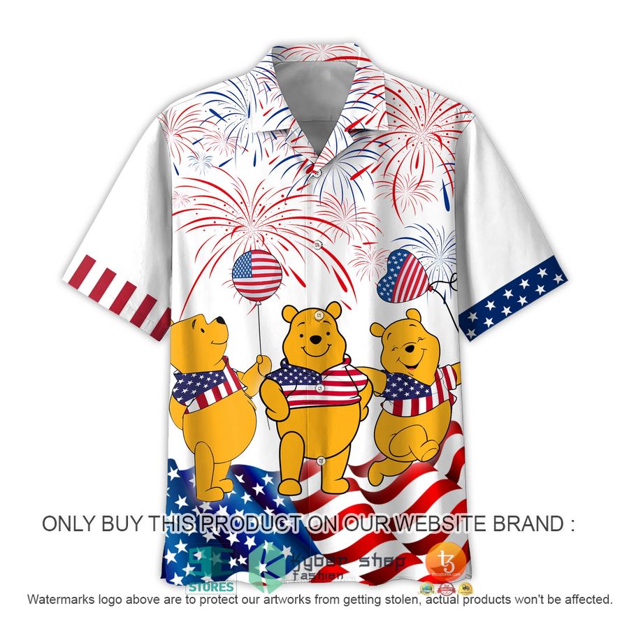 winnie the pooh us flag firework hawaiian shirt 2 68062