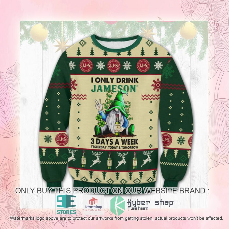 NEW Witch Gnome I only Drink Jameson 3 days a week Ugly Sweater 2 witch gnome i only drink jameson 3 days a week ugly christmas sweater 2 62381