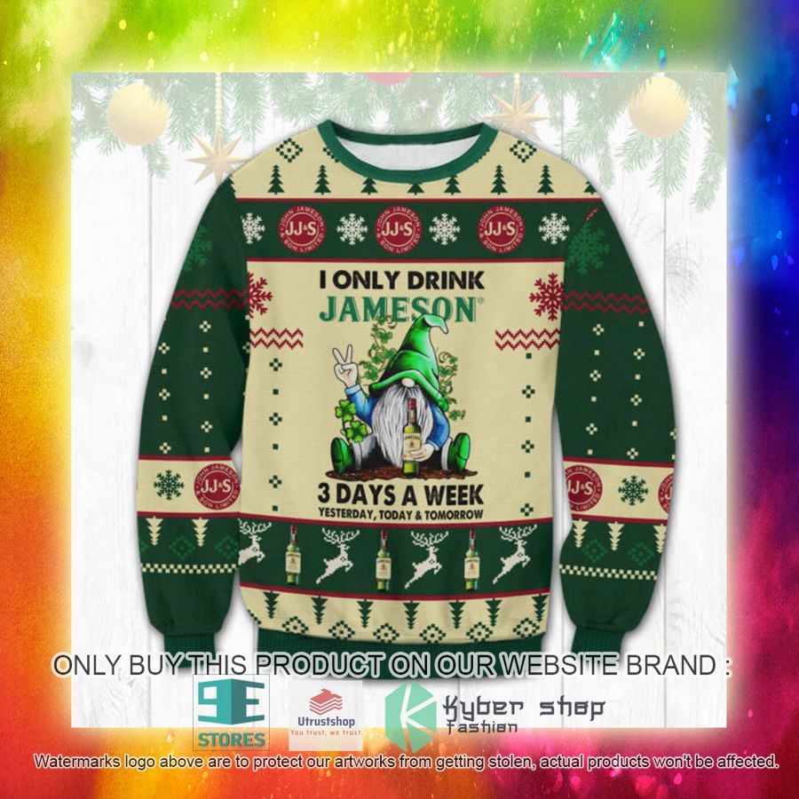 NEW Witch Gnome I only Drink Jameson 3 days a week Ugly Sweater 3 witch gnome i only drink jameson 3 days a week ugly christmas sweater 3 55893