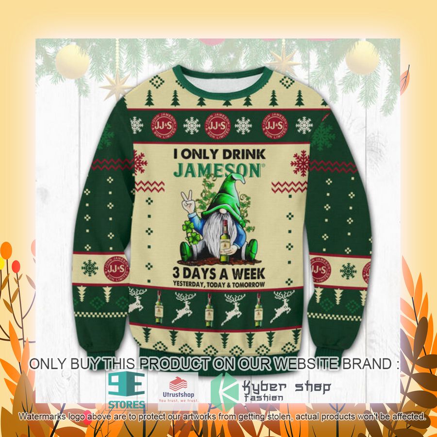 NEW Witch Gnome I only Drink Jameson 3 days a week Ugly Sweater 4 witch gnome i only drink jameson 3 days a week ugly christmas sweater 4 2388