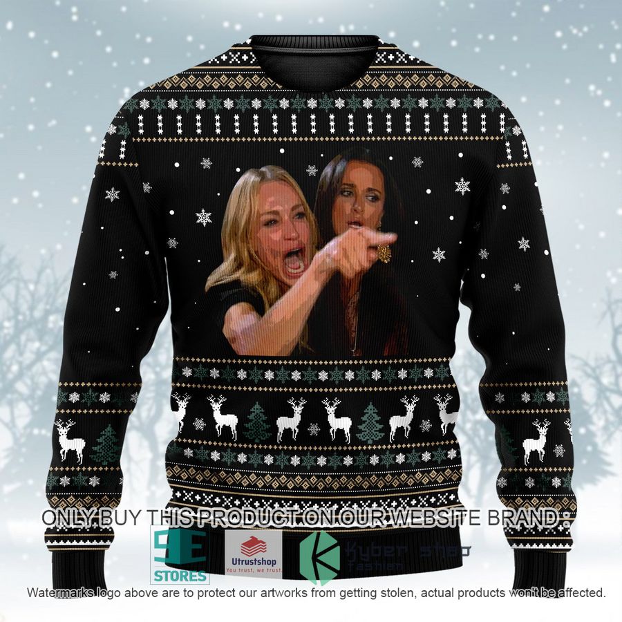 NEW Woman Yelling At Cat black Ugly Sweater 2 woman yelling at cat black ugly christmas sweater 2 11988
