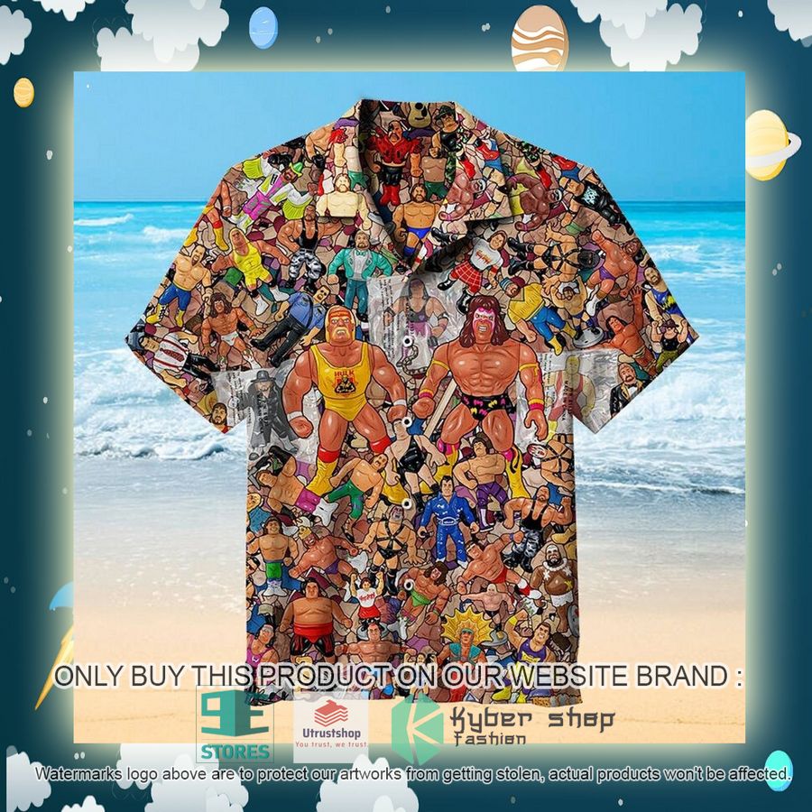 NEW Wrestling Character Collage Art Hawaii Shirt 3 wrestling character collage art hawaiian shirt 3 3245