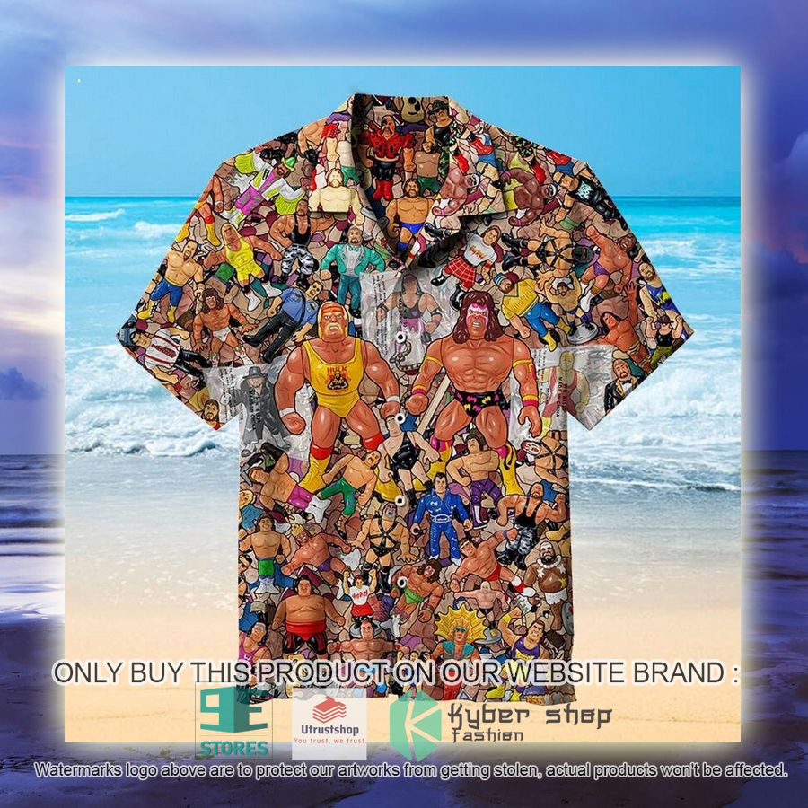 NEW Wrestling Character Collage Art Hawaii Shirt 5 wrestling character collage art hawaiian shirt 5 66528