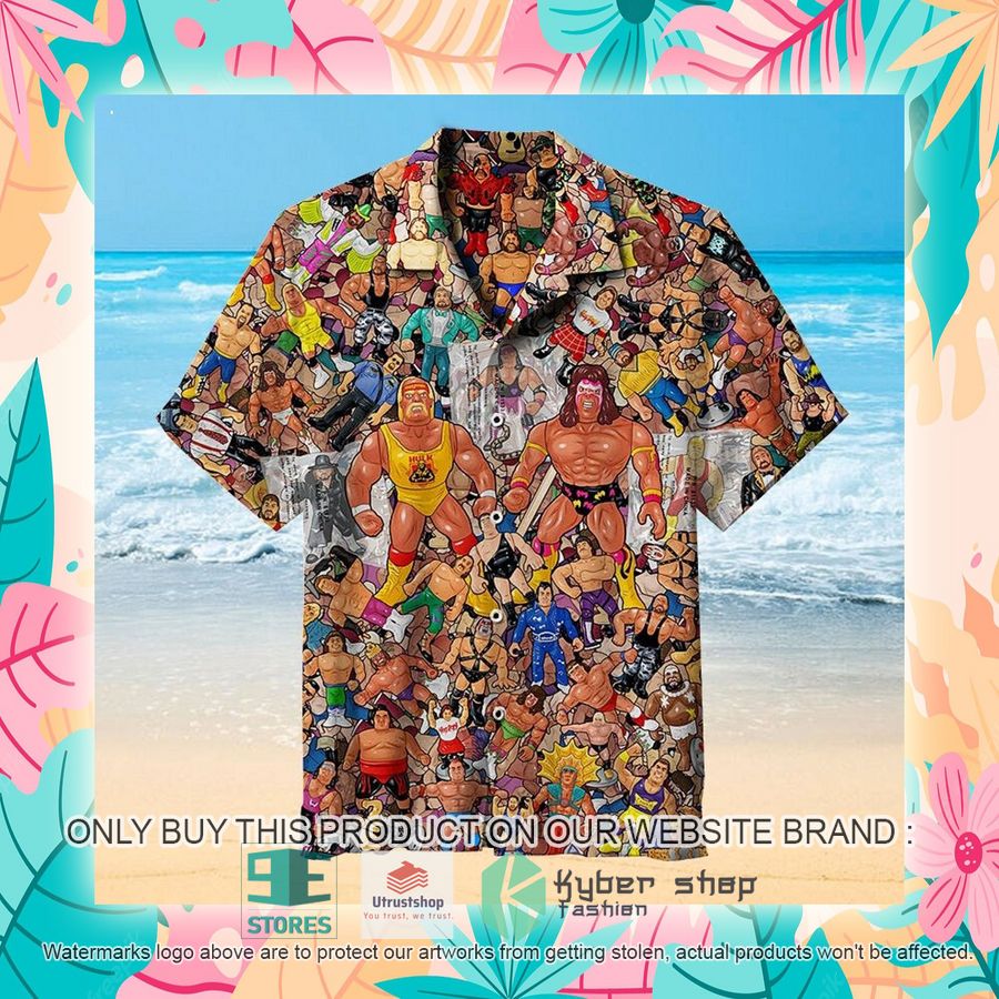 NEW Wrestling Character Collage Art Hawaii Shirt 7 wrestling character collage art hawaiian shirt 7 14227