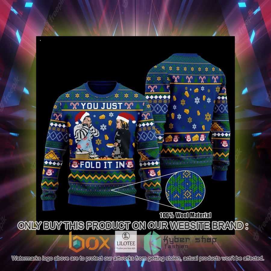 you just fold it in blue wool sweater 2 44637