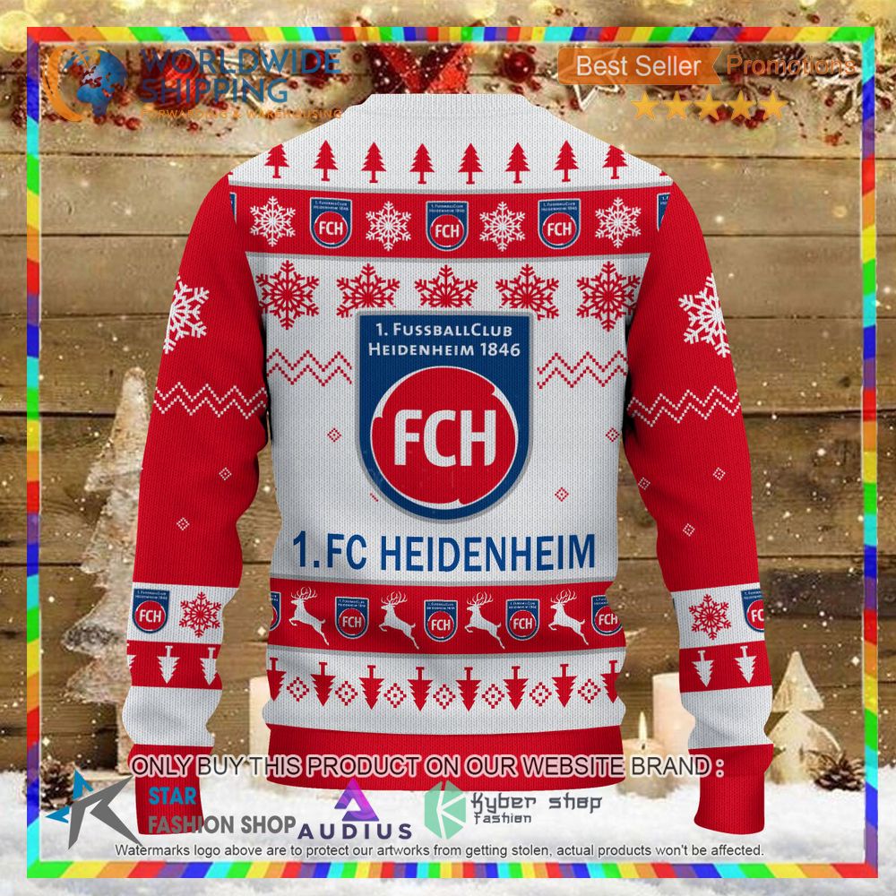 1. FC Heidenheim white red Ugly Christmas Sweater 3 1 fc heidenheim white red ugly christmas sweater 3 5768
