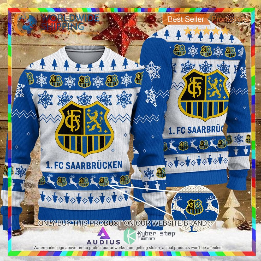1 fc saarbrucken white blue ugly christmas sweater 1 997