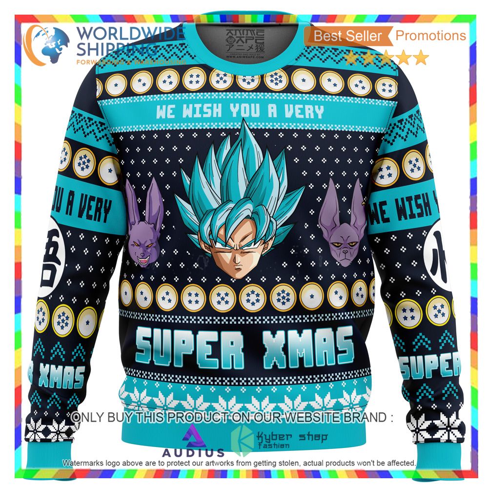 a very saiyan christmas dragon ball z ugly christmas sweater 1 17792
