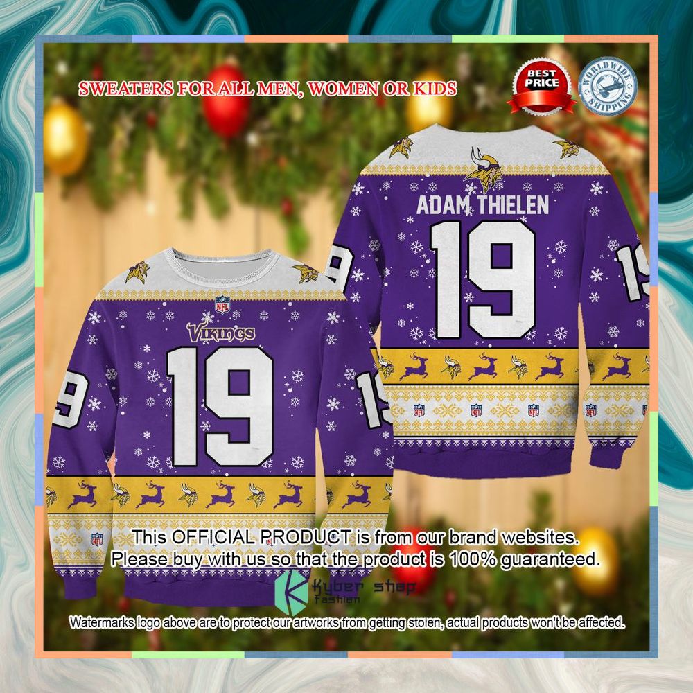 Adam Thielen Minnesota Vikings Christmas Sweater 3 Adam Thielen Minnesota Vikings Christmas Sweater word3