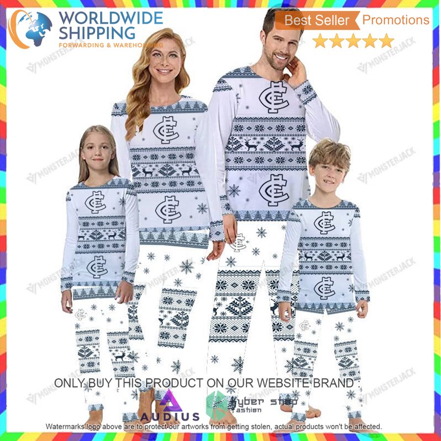 afl carlton football club christmas pajamas set 1 54901