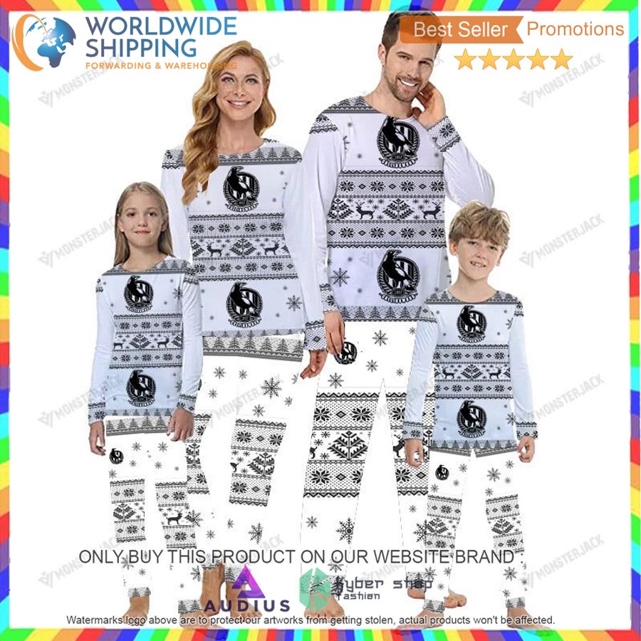 afl collingwood christmas pajamas set 1 1473