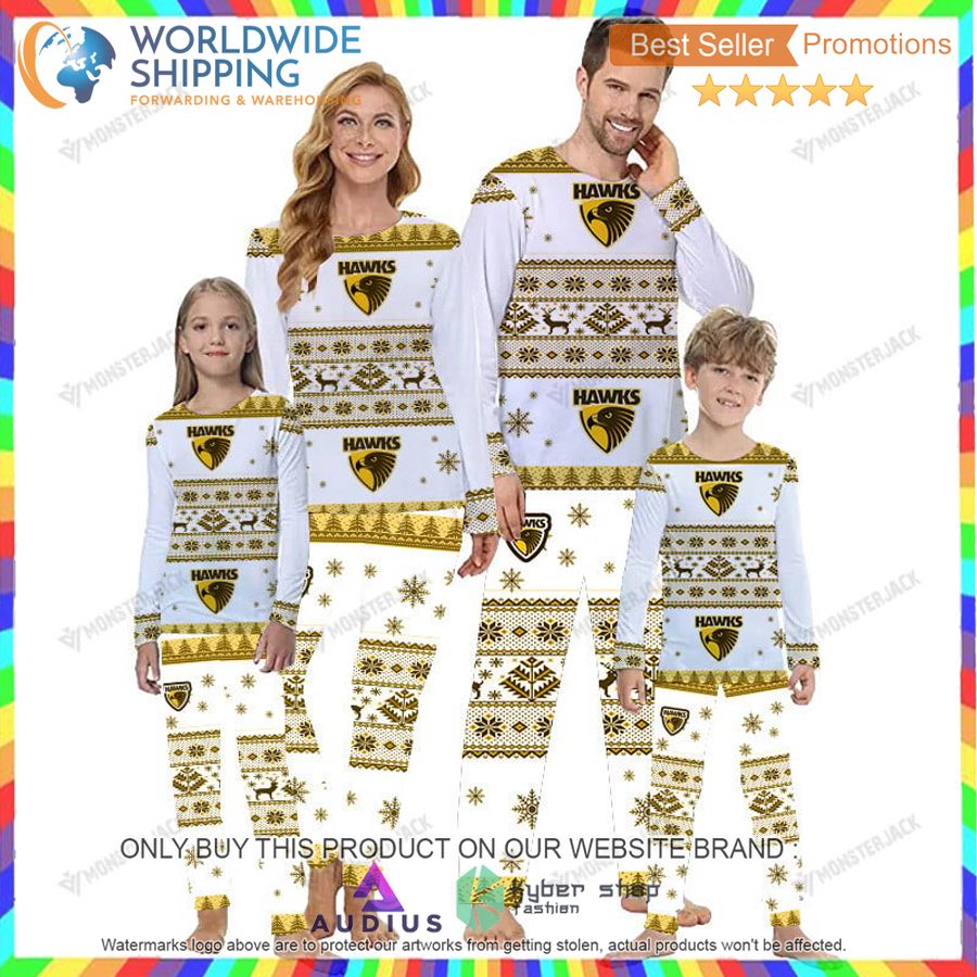 afl hawthorn football club christmas pajamas set 1 2960
