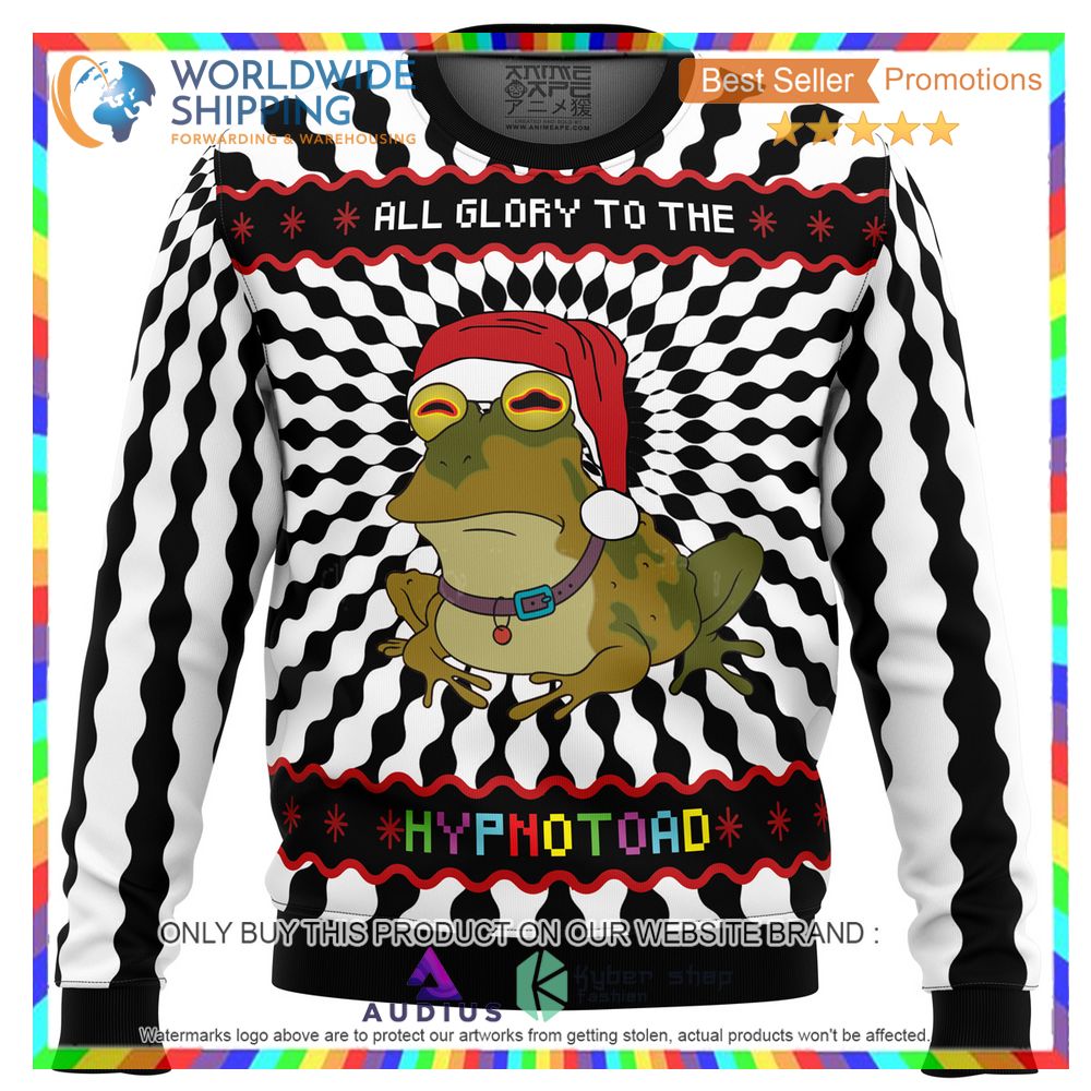 all glory to the hypnotoad ugly christmas sweater 1 45396