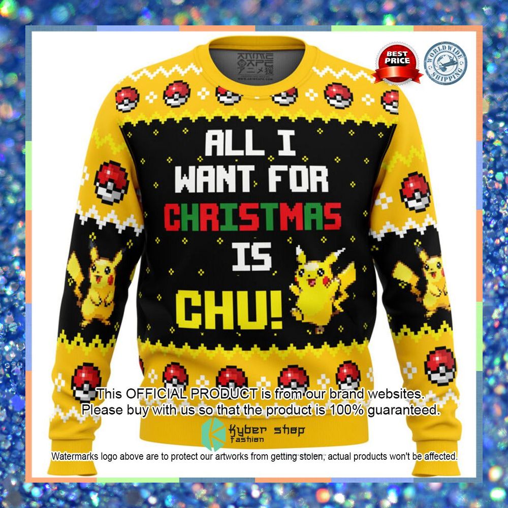 All I Want Picachu Pokemon Sweater Christmas 3