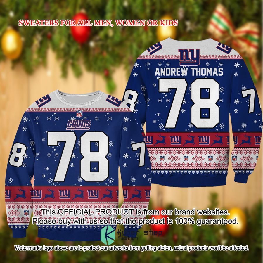 Andrew Thomas New York Giants Christmas Sweater