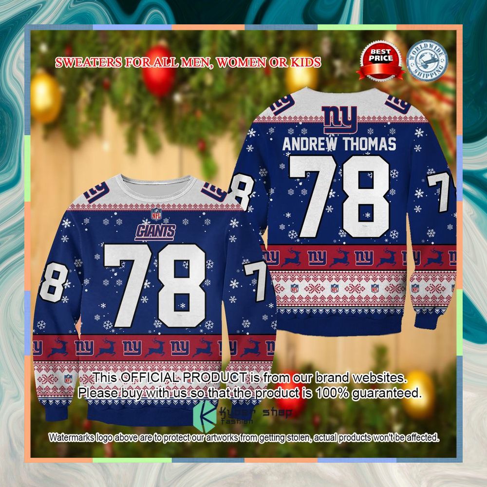 Andrew Thomas New York Giants Christmas Sweater 3 Andrew Thomas New York Giants Christmas Sweater word2