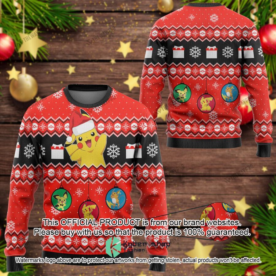 Anime Pokemon Ornament Christmas Sweater