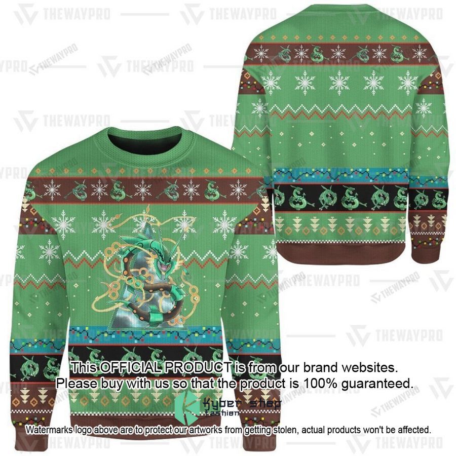 Anime Pokemon Rayquaza Christmas Sweater 4 Anime Pokemon Rayquaza Christmas Sweater word1