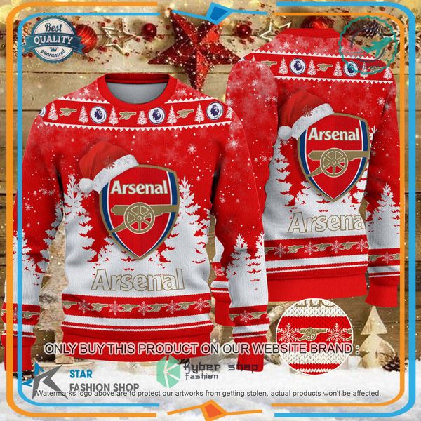 Arsenal Santa Hat Christmas Sweater 7 Arsenal Santa Hat Christmas Sweater word3